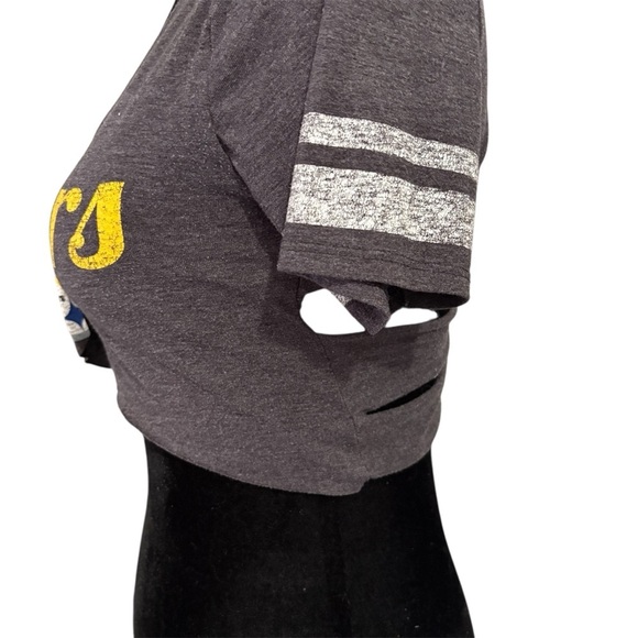 Custom Rework Pittsburgh Steelers Gray Crop Top | Ring | Upcycle | Gameday | S/M - Picture 3 of 3
